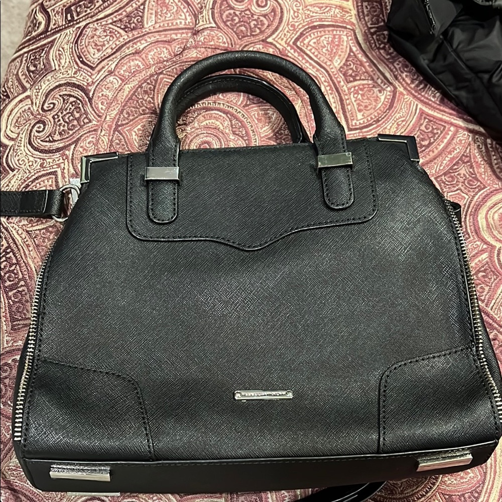Rebecca Minkoff Black Handbag with Silver Accents.